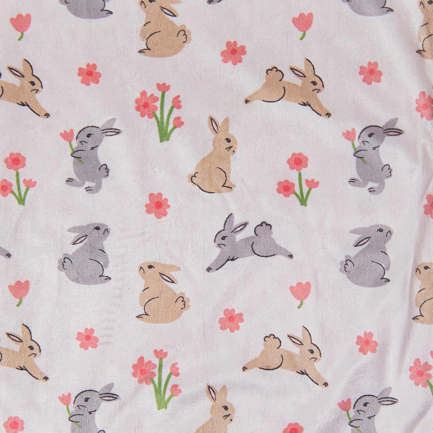Baby Moo Hopping Bunnies Soft Reversible Bubble Blanket Pink
