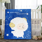 Baby Moo Sleepy Sheep Blue Blanket