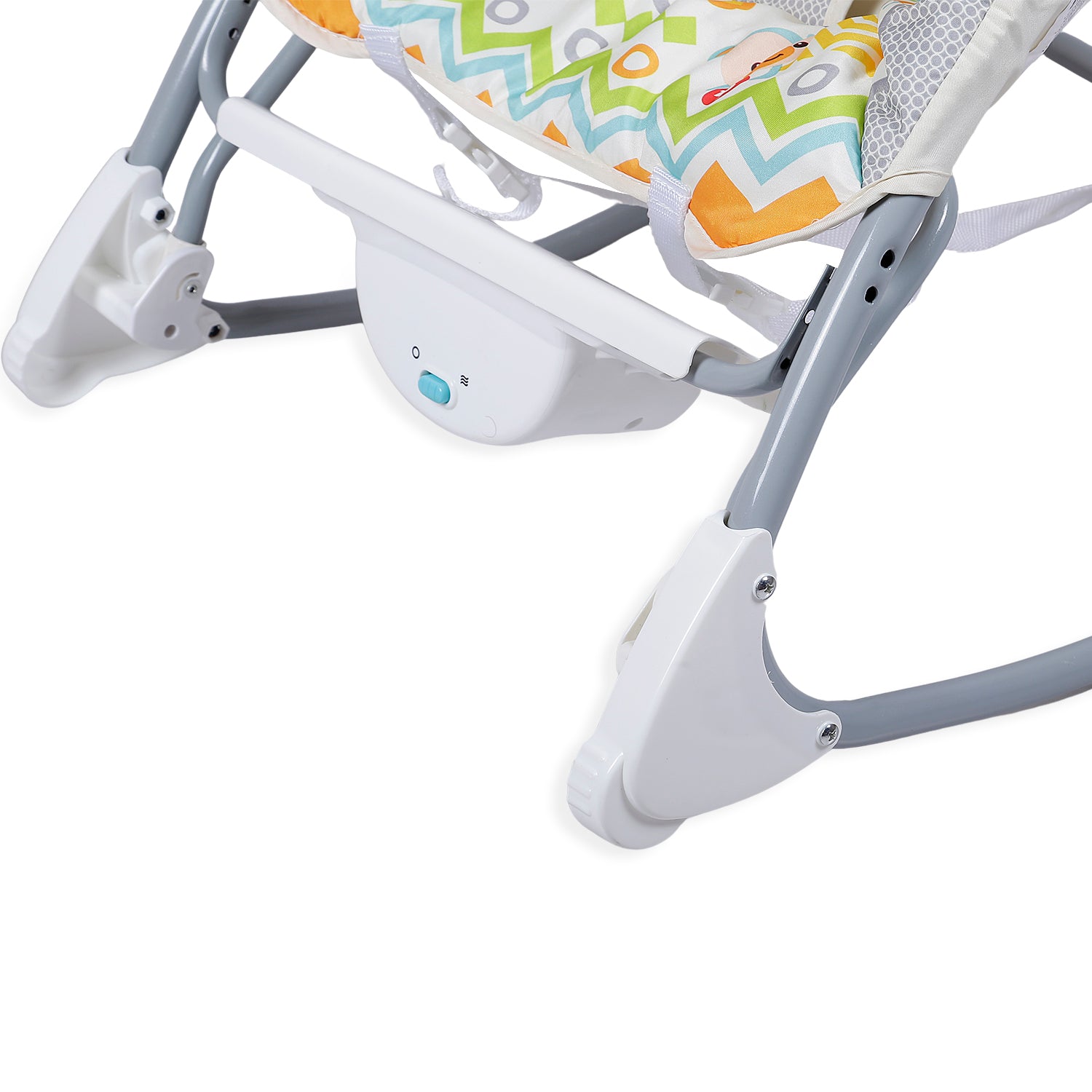 Baby Moo Jungle Friends Soothing Vibrations Bouncer Rocker  - White