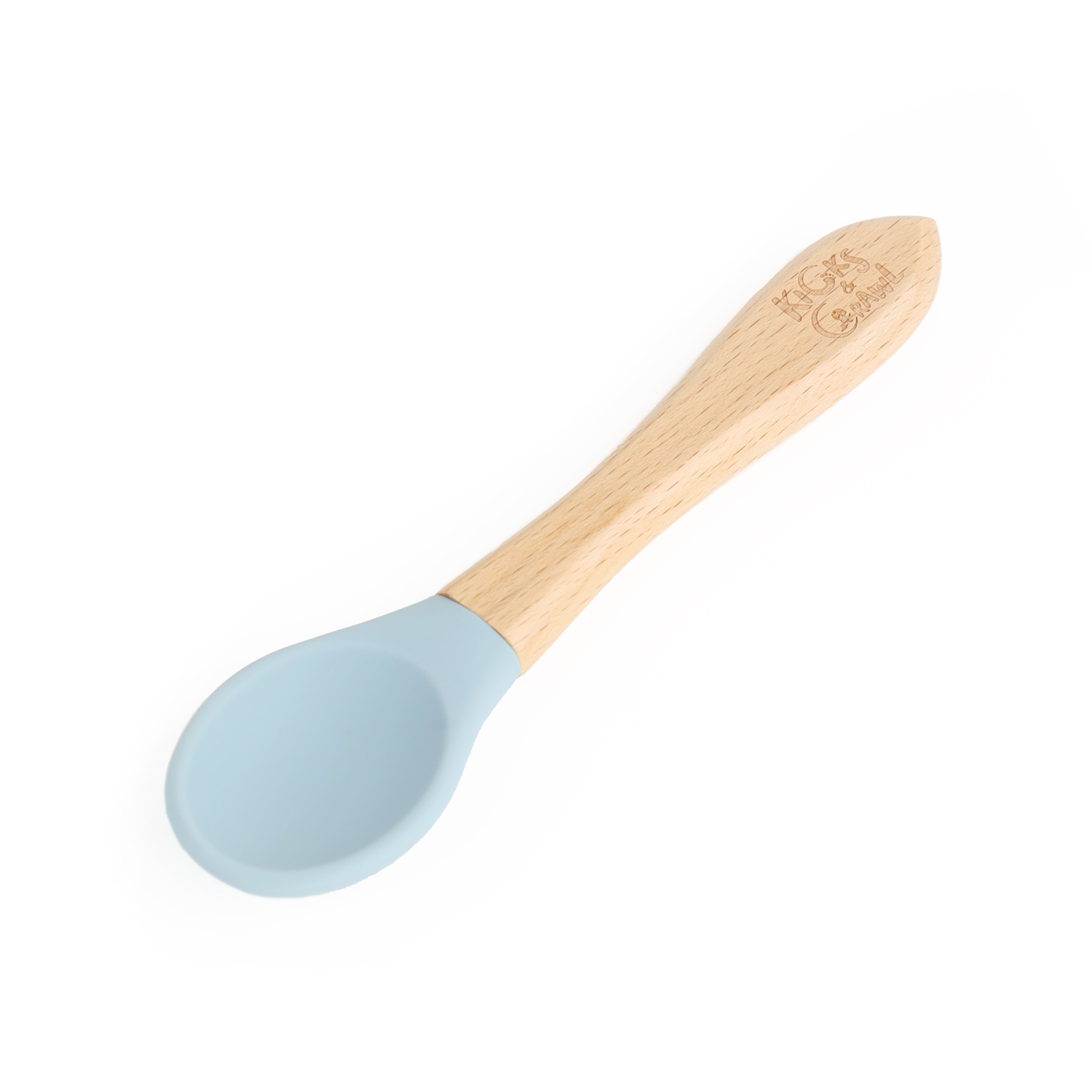 Kicks & Crawl- Silicone Bowl & Spoon Set - Sky Blue