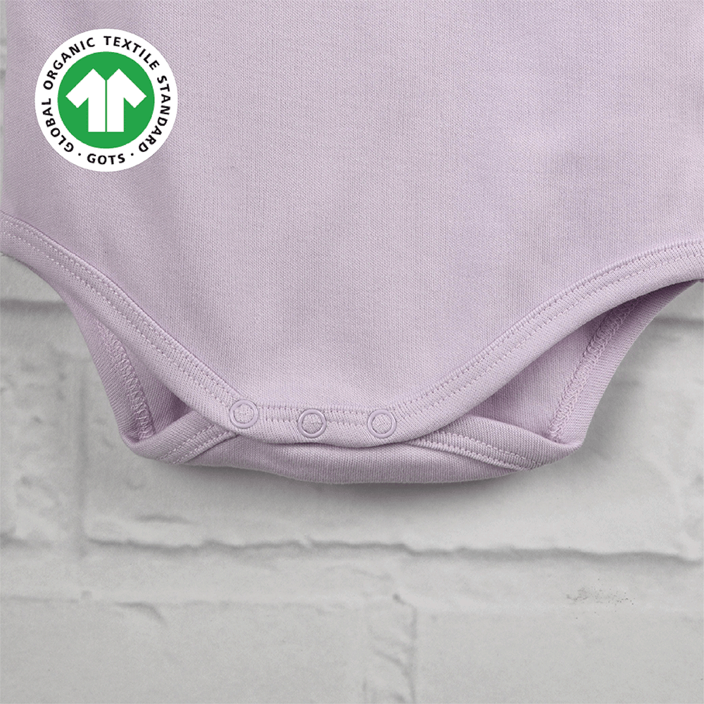 Greendigo Organic Cotton Lavender Bodysuit For New Born Baby Boys And Baby Girls