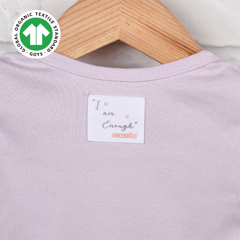 Greendigo Organic Cotton Lavender Bodysuit For New Born Baby Boys And Baby Girls