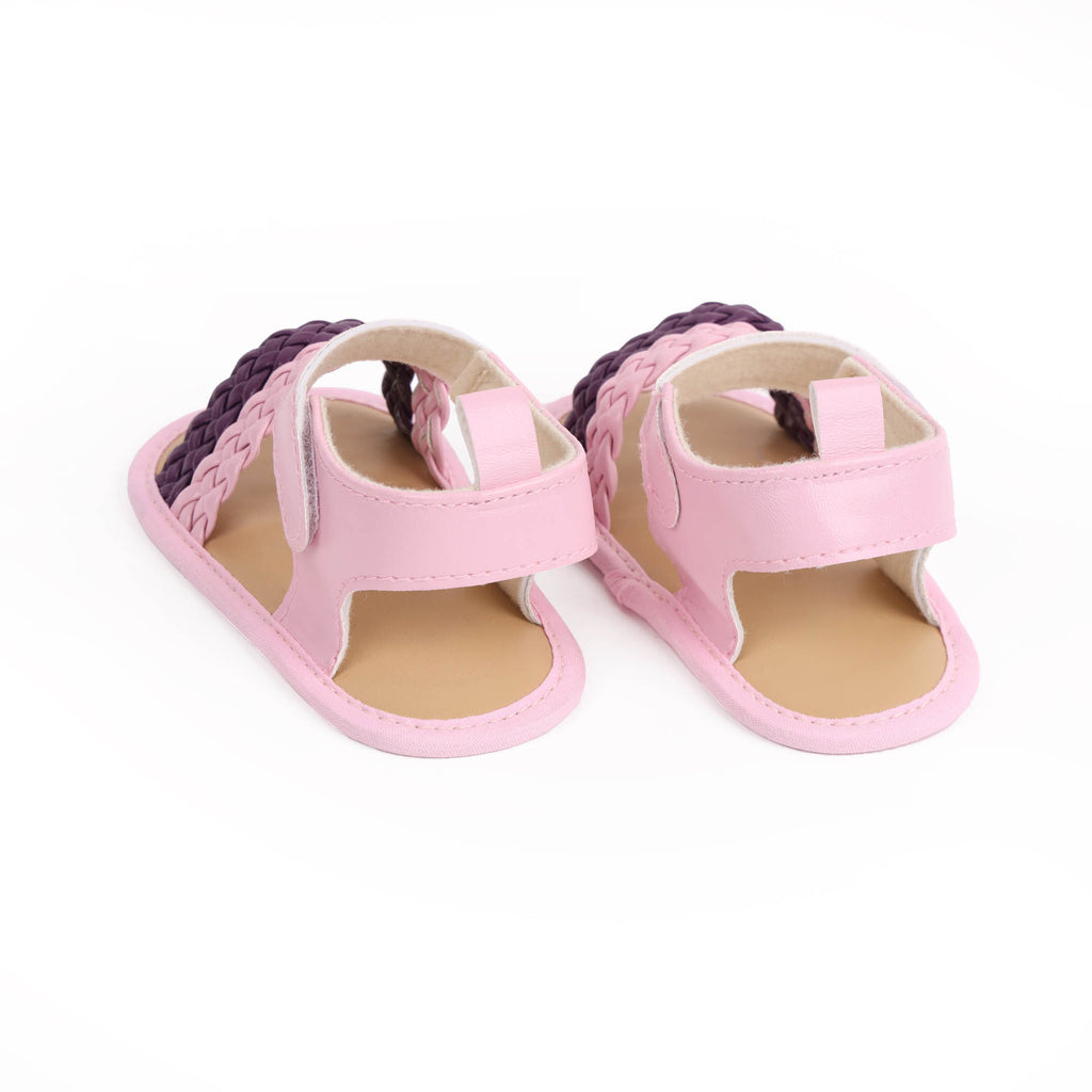 Kicks & Crawl- Pink & Purple Braided Sandals