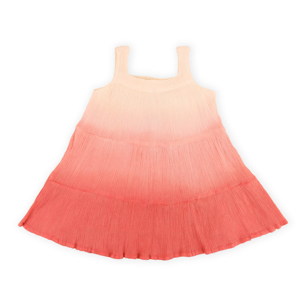 Kicks & Crawl- Tie & Dye Pink & Peach Ombre Dress