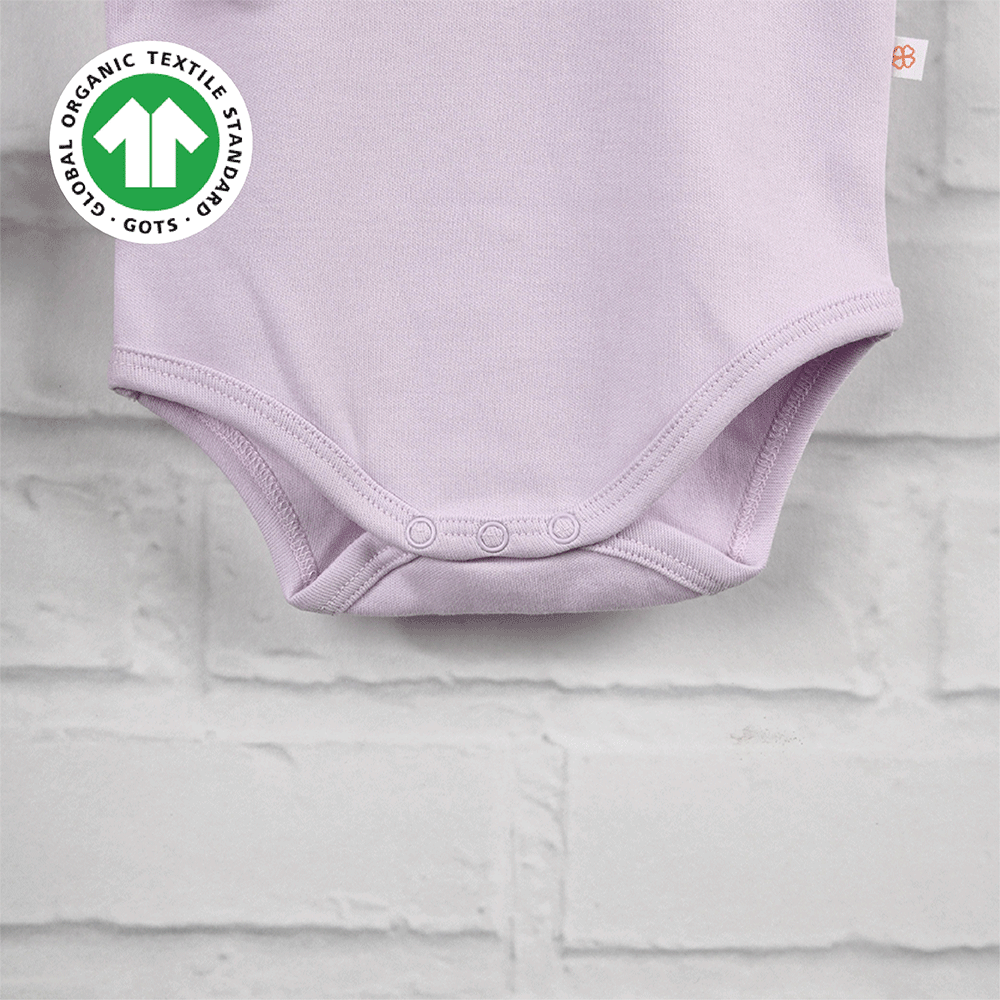 Greendigo Organic Cotton Lavender Bodysuit For New born Baby Boys And Baby Girls