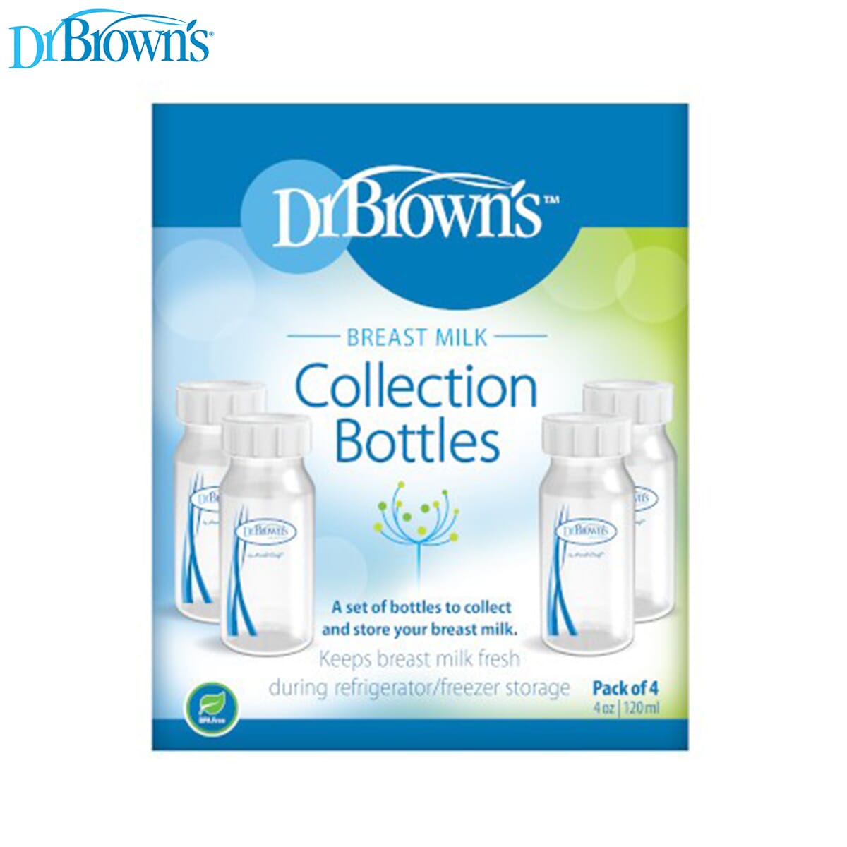 Dr. Brown's Narrow Neck Breastmilk Collection Bottles,4-Pack