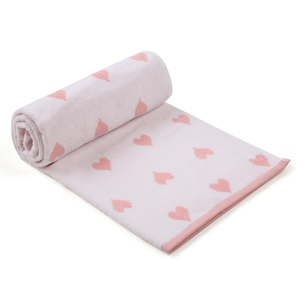 Pink Heart Terry Towel
