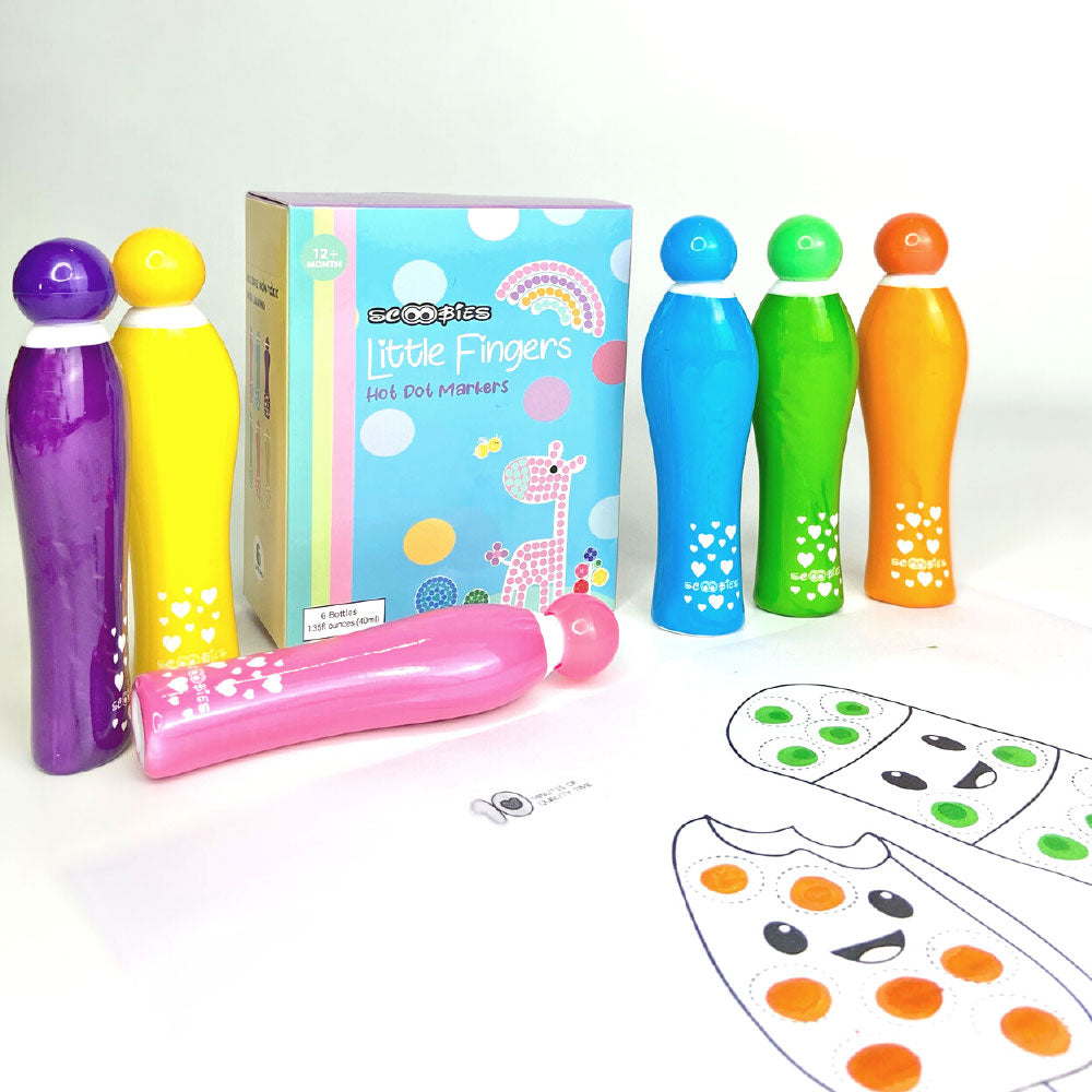 Little Fingers Hot Dot Markers(Pack Of 6)