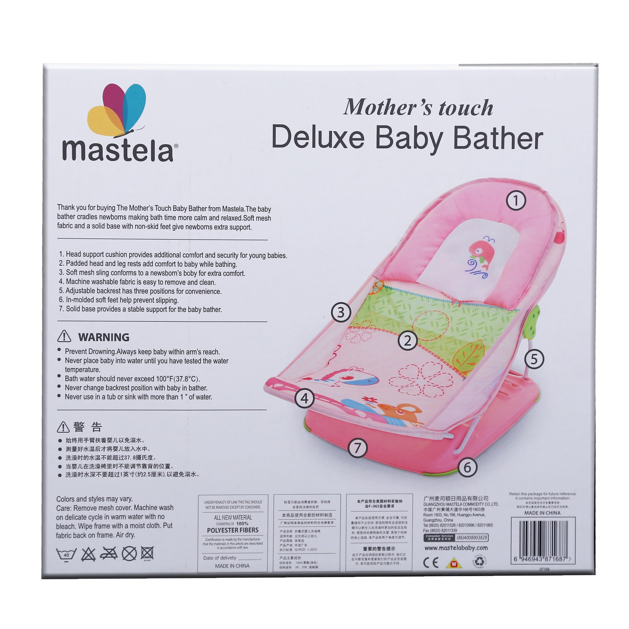 Mastela  Deluxe Baby Bather Pink P1