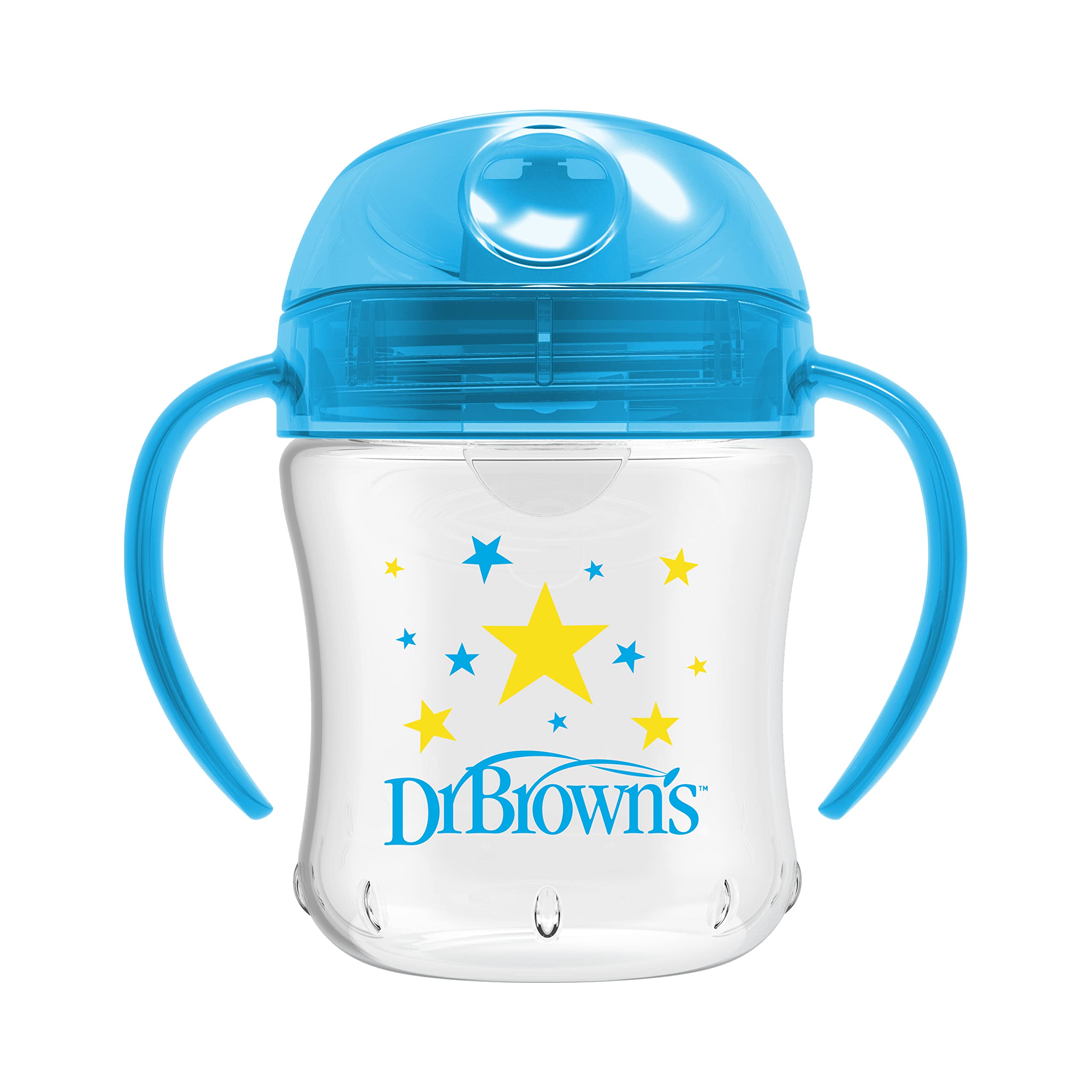 Dr. Brown's Soft-Spout Transition Cup w/ Handles - Blue Deco