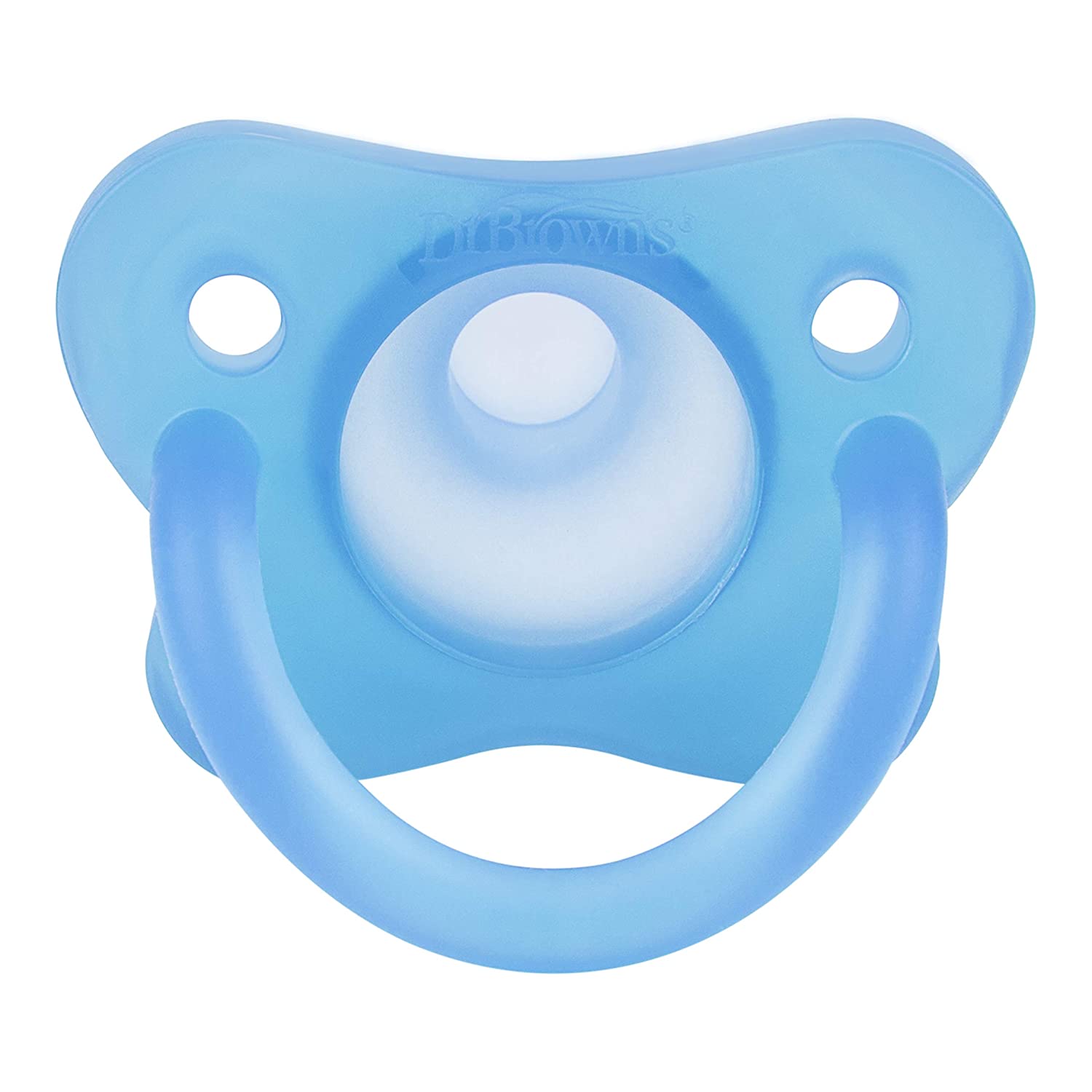 Dr. Brown's Happy Paci Silicone One-Piece Soother, 0-6m - Blue