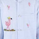 Flamingo Emb. Jacket Pyjama Set