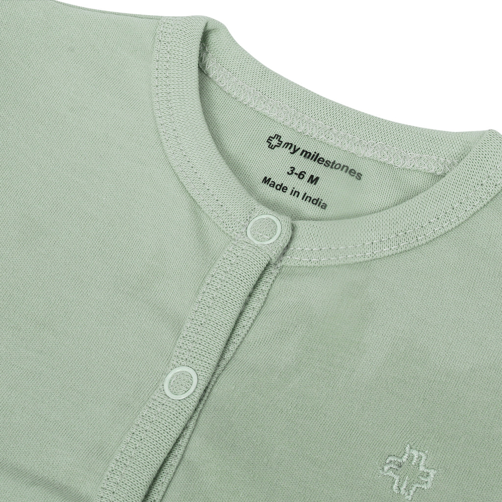 My Milestones T-shirt Half Sleeves Girls Sage Green / White Apple - 2Pc Pack