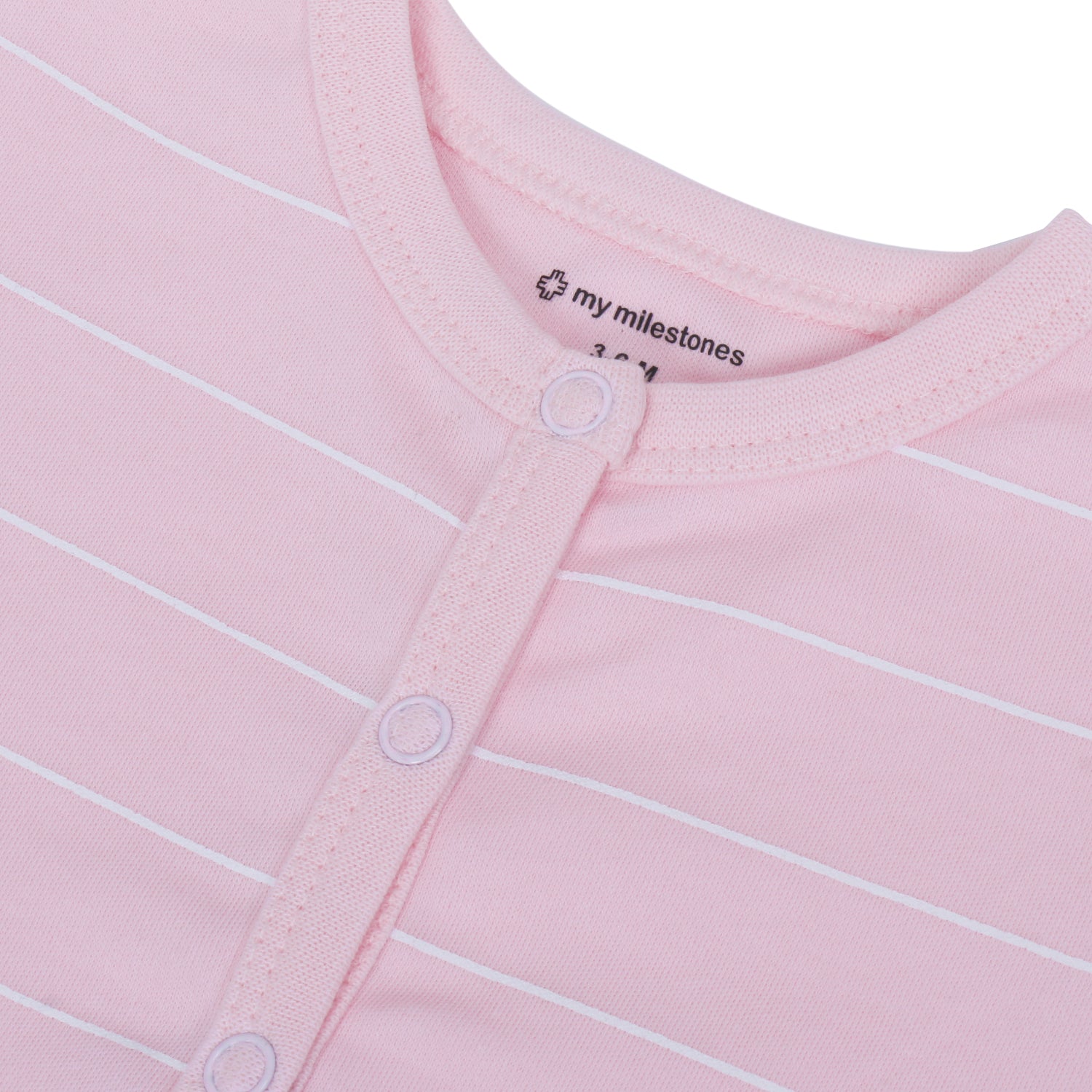 My Milestones T-shirt Half Sleeves Girls Navy Blue Stars /Pink Stripes - 2Pc Pack