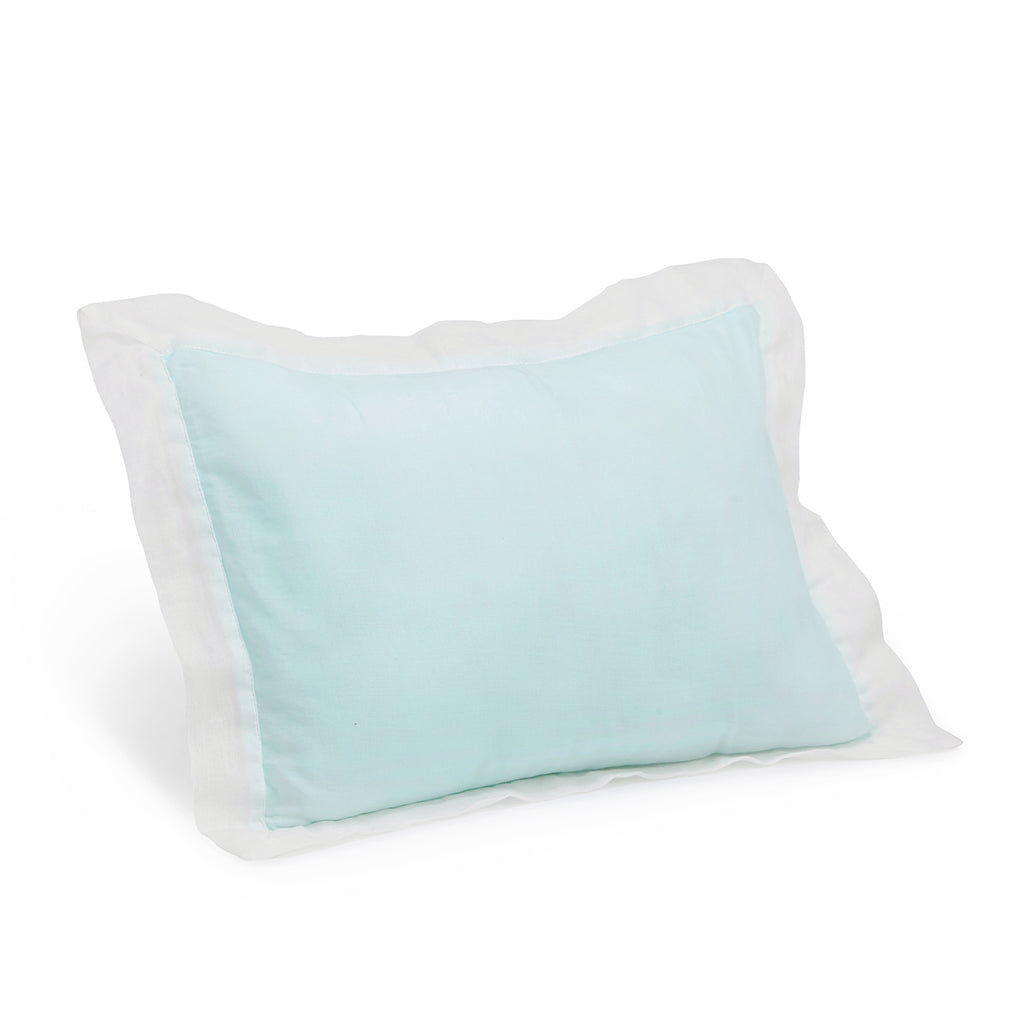 The White Cradle Cot Pillow + 2 Bolsters Set with Fillers - Solid Blue
