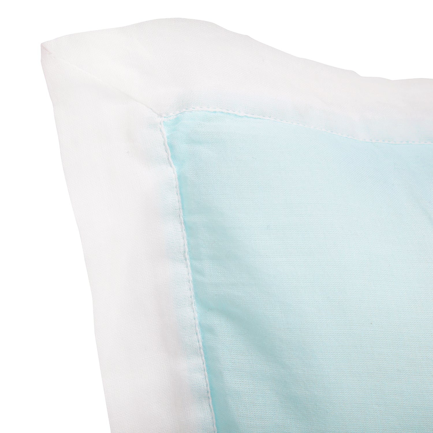 The White Cradle Cot Pillow + 2 Bolsters Set with Fillers - Solid Blue