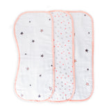 The White Cradle Baby Burp Cloth (3 pc Set) - Pink