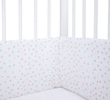 The White Cradle Baby Safe Cot Bumper Pad - Pink Triangles
