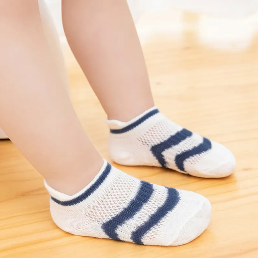 Baby Moo Striped Comfy Anti-Skid Adorable 5 Pack Socks - Multicolour