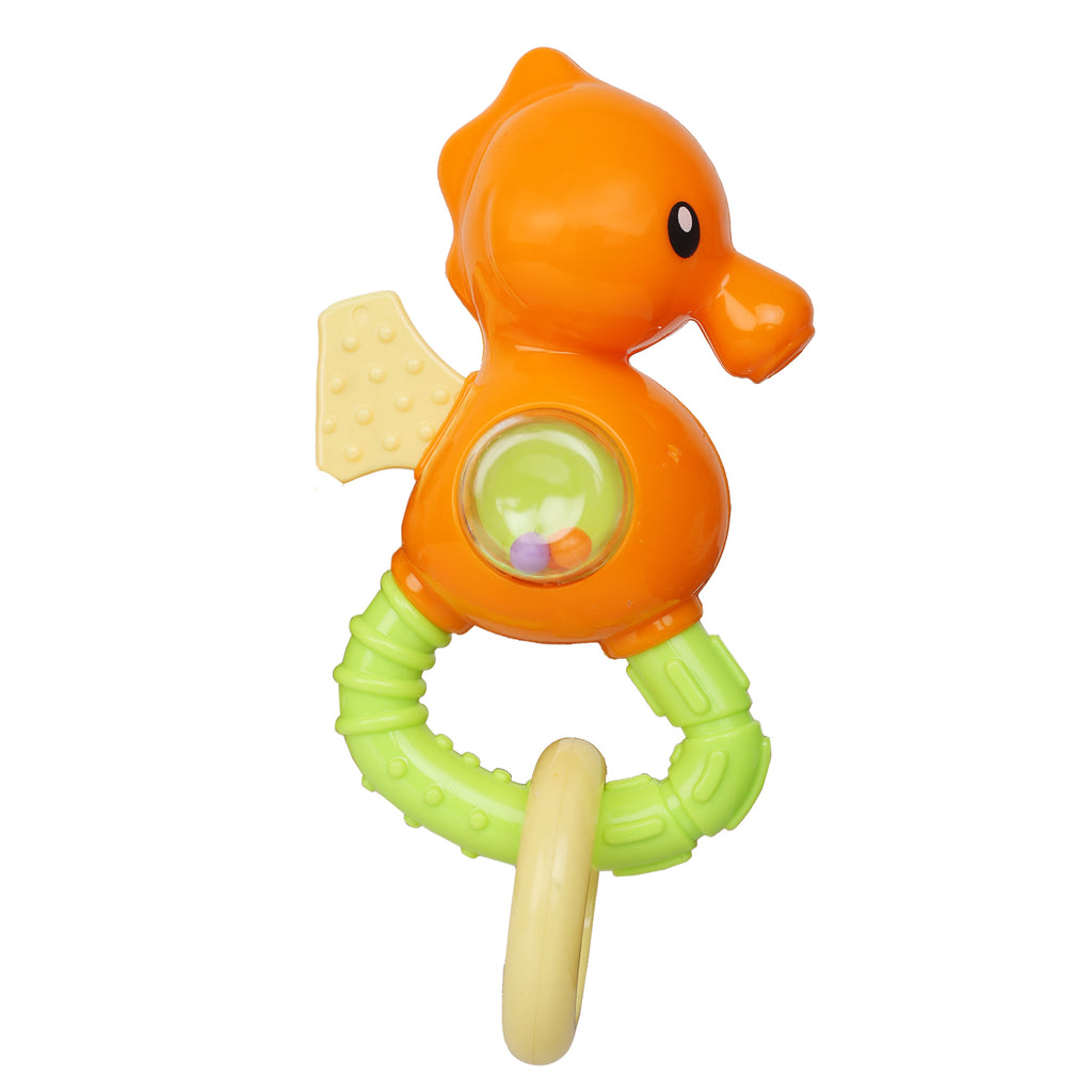 Baby Moo Seahorse Orange Rattle Toy