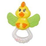 Baby Moo Duck Yellow And Green Rattle Teether