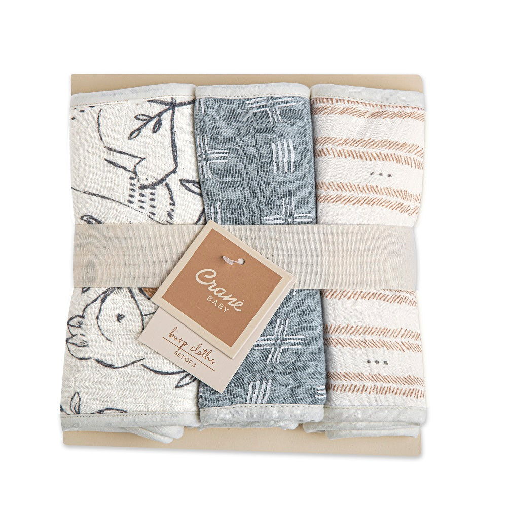 Crane Baby Ezra Collection Burp Cloth Set