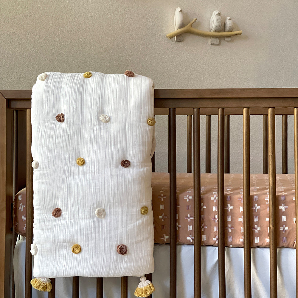 Crane Baby Kendi Collection Crib Sheet Copper Dash