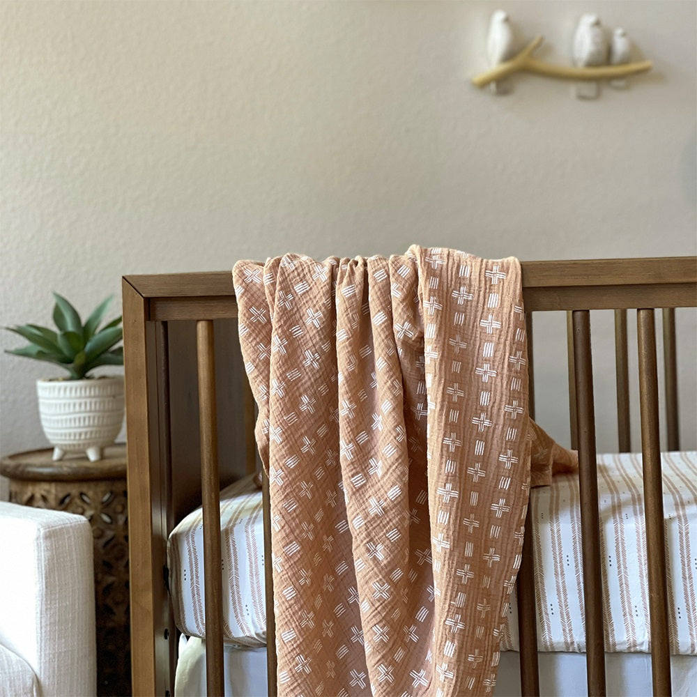 Crane Baby Kendi Muslin Swaddle Copper Dash