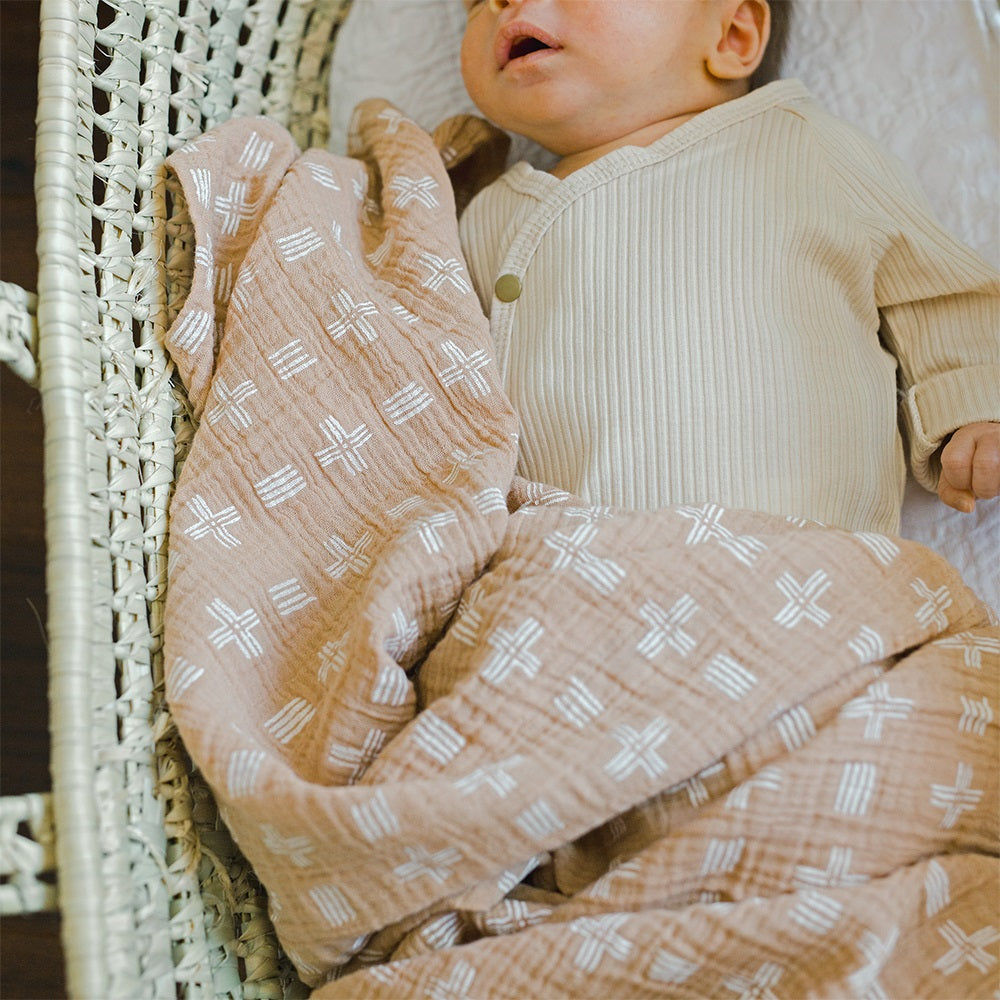 Crane Baby Kendi Muslin Swaddle Copper Dash