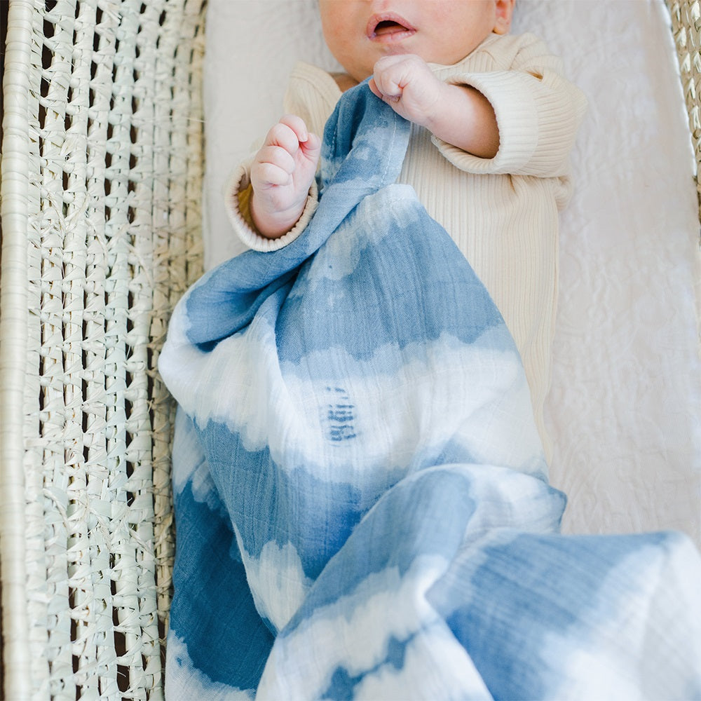 Crane Baby Caspian Muslin Swaddle Kendi Tie-Dye