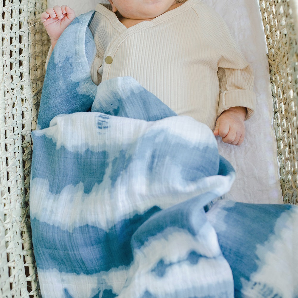 Crane Baby Caspian Muslin Swaddle Kendi Tie-Dye