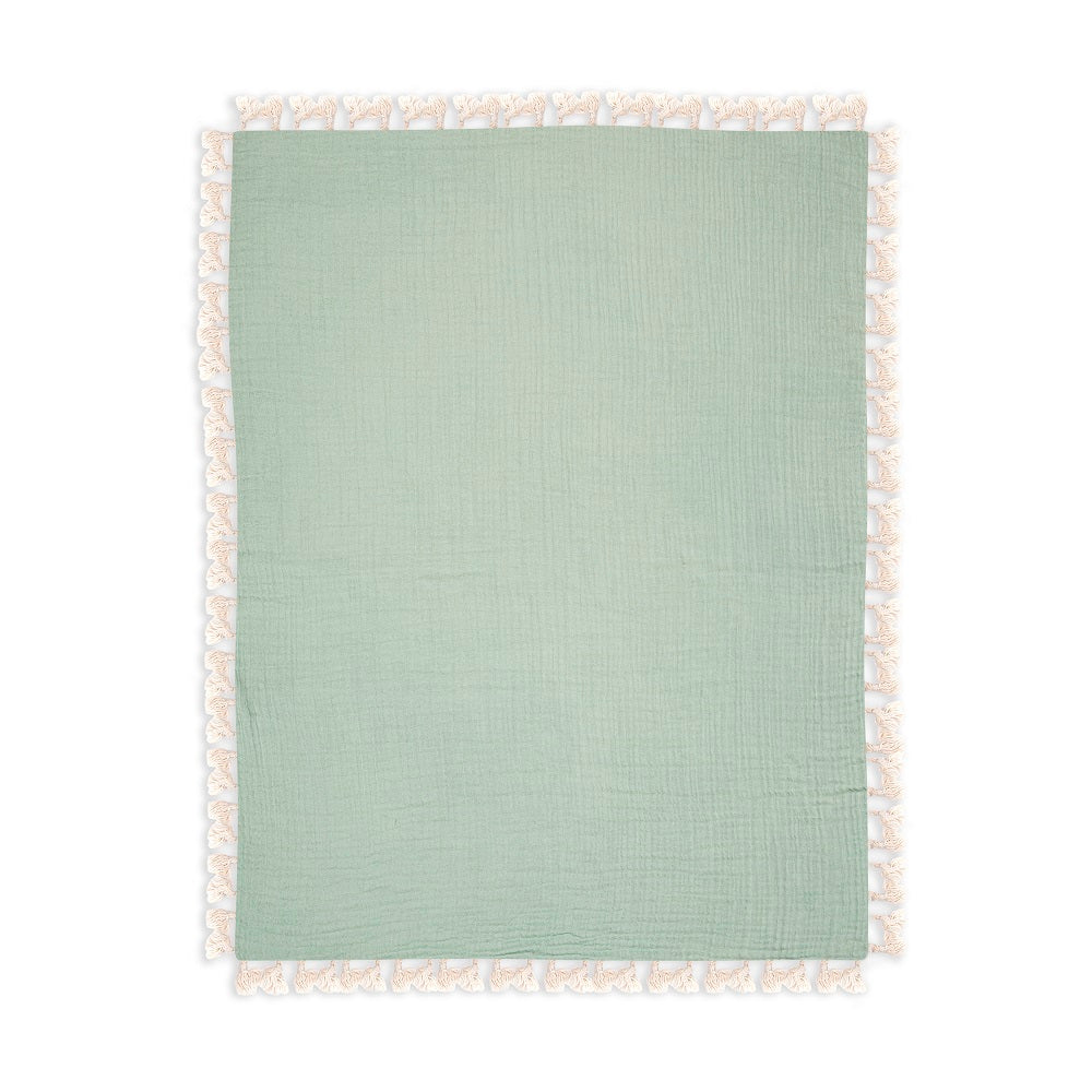 Crane Baby 6 Layer Muslin Blanket - Evergreen