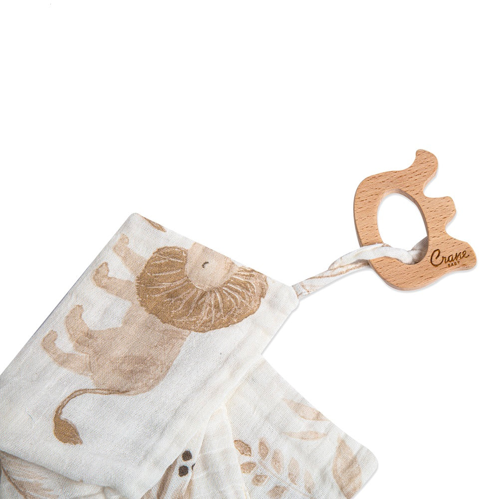 Crane Baby Teether & Security Blanket - Elephant