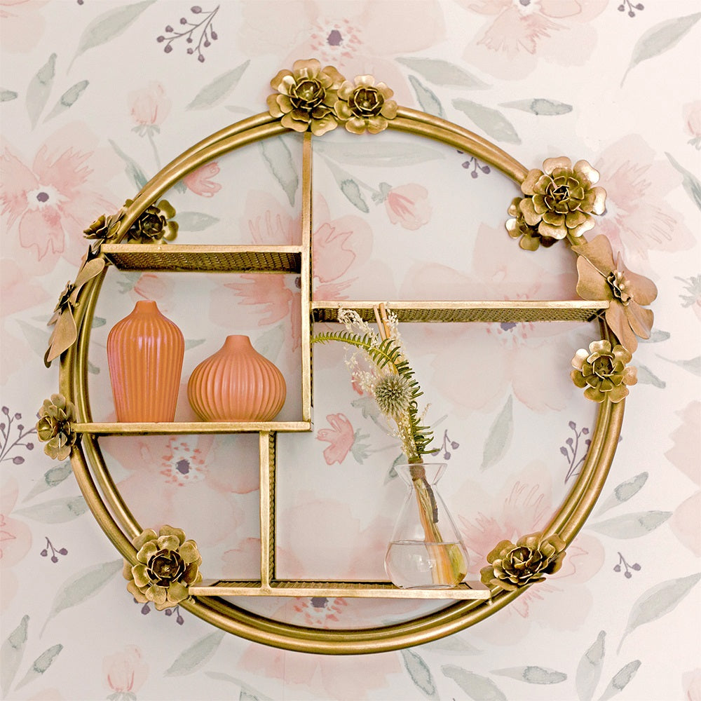 Crane Baby Flower Shelf Wall Décor