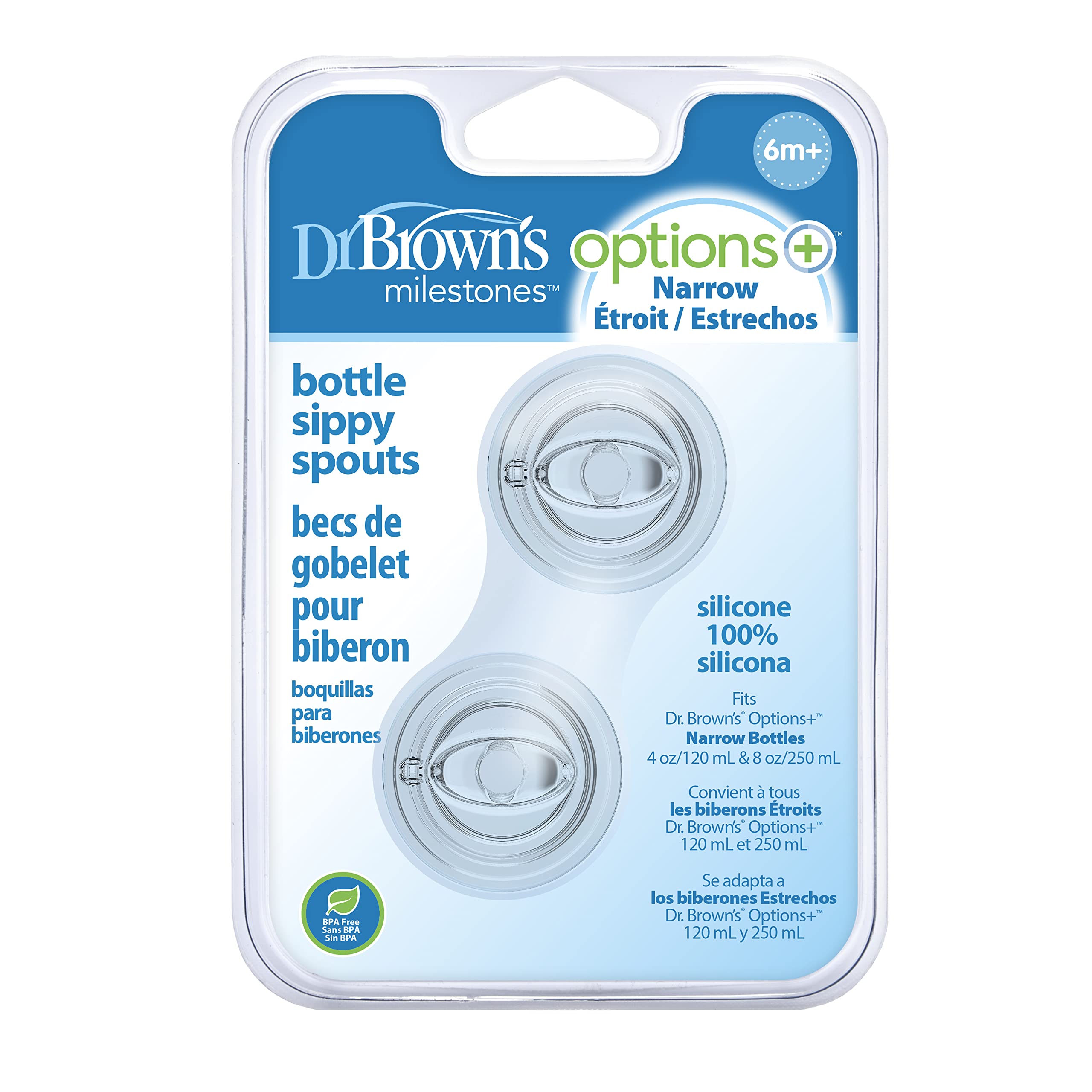 Dr. Brown's Narrow Anti-Colic Baby Bottle Sippy Spout, 2-Pack