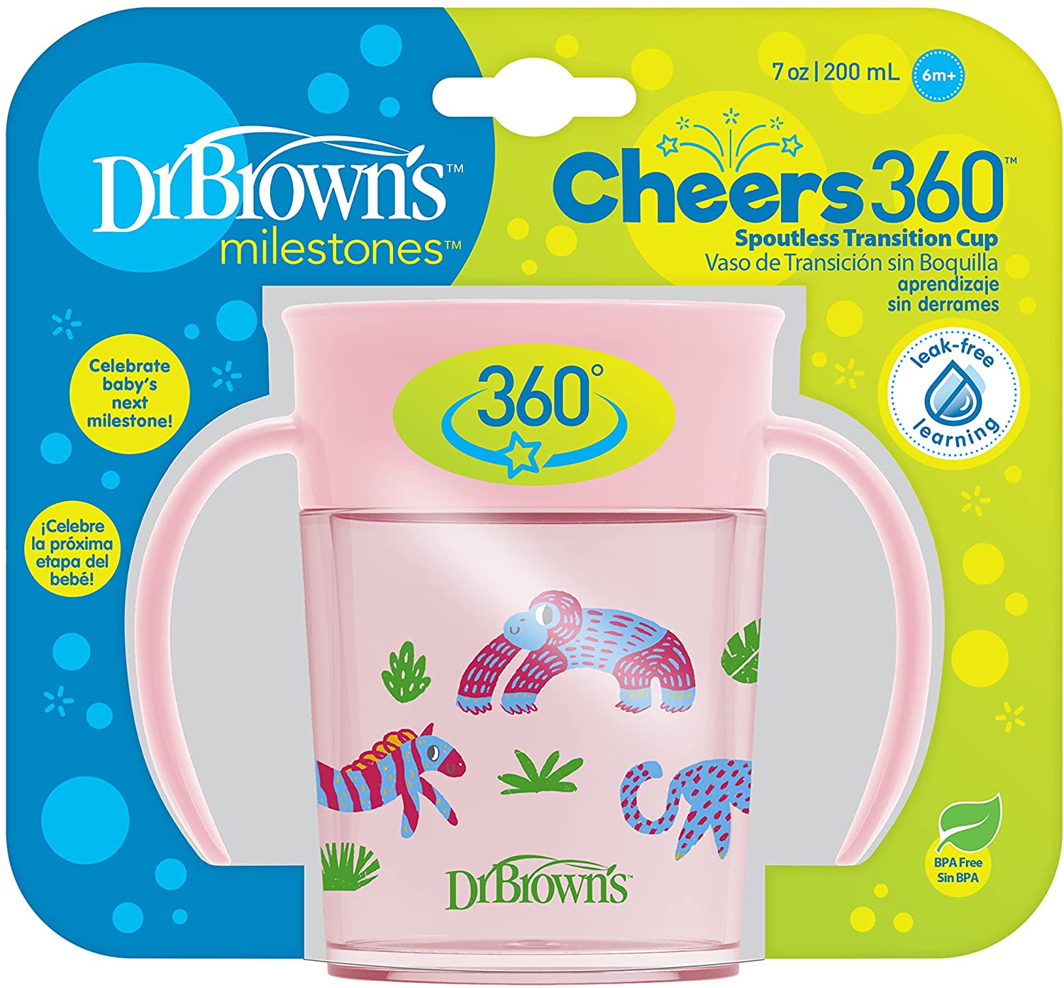 Dr. Brown's Smooth Wall Cheers360 Cup w/ Handles, 7 oz/200mL