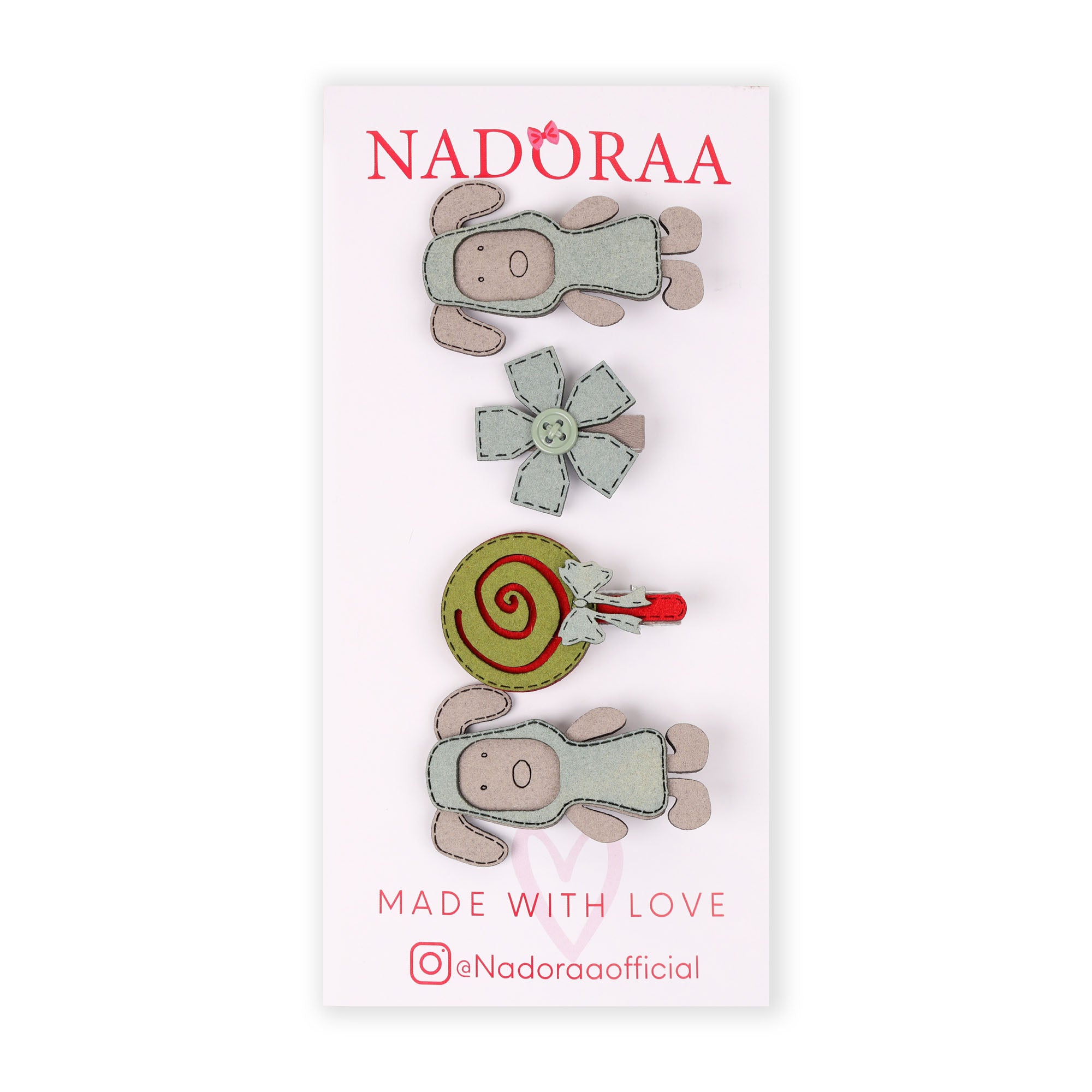 Nadorra Mary's  Little Lamb Blue Clip Set - Pack Of 4