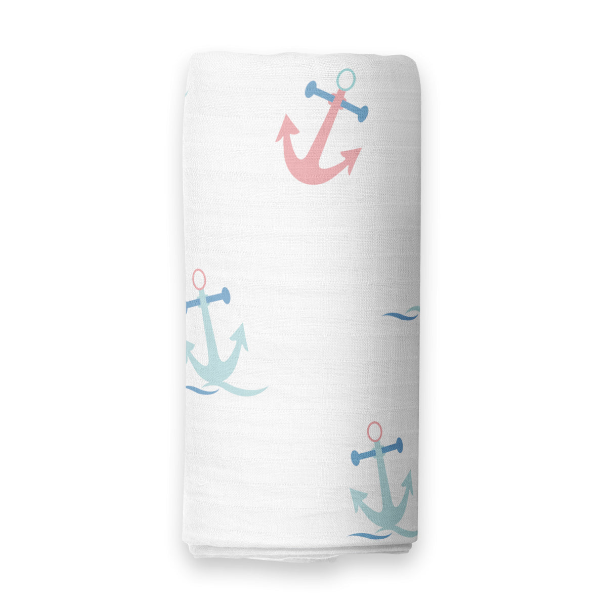 The White Cradle 100% Organic Cotton Baby Swaddle Wrap - Anchor
