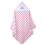 My Milestones Baby Hooded Towel - Modern stripped - Pink / White