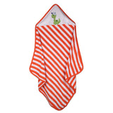 My Milestones Baby Hooded Towel - Modern stripped - Orange / White