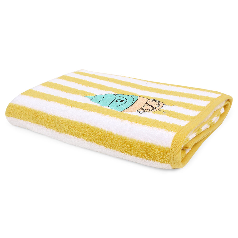 My Milestones Kids Bath Towel Bold Stripped - Yellow / White