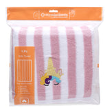 My Milestones Kids Bath Towel Bold Stripped - Pink / White