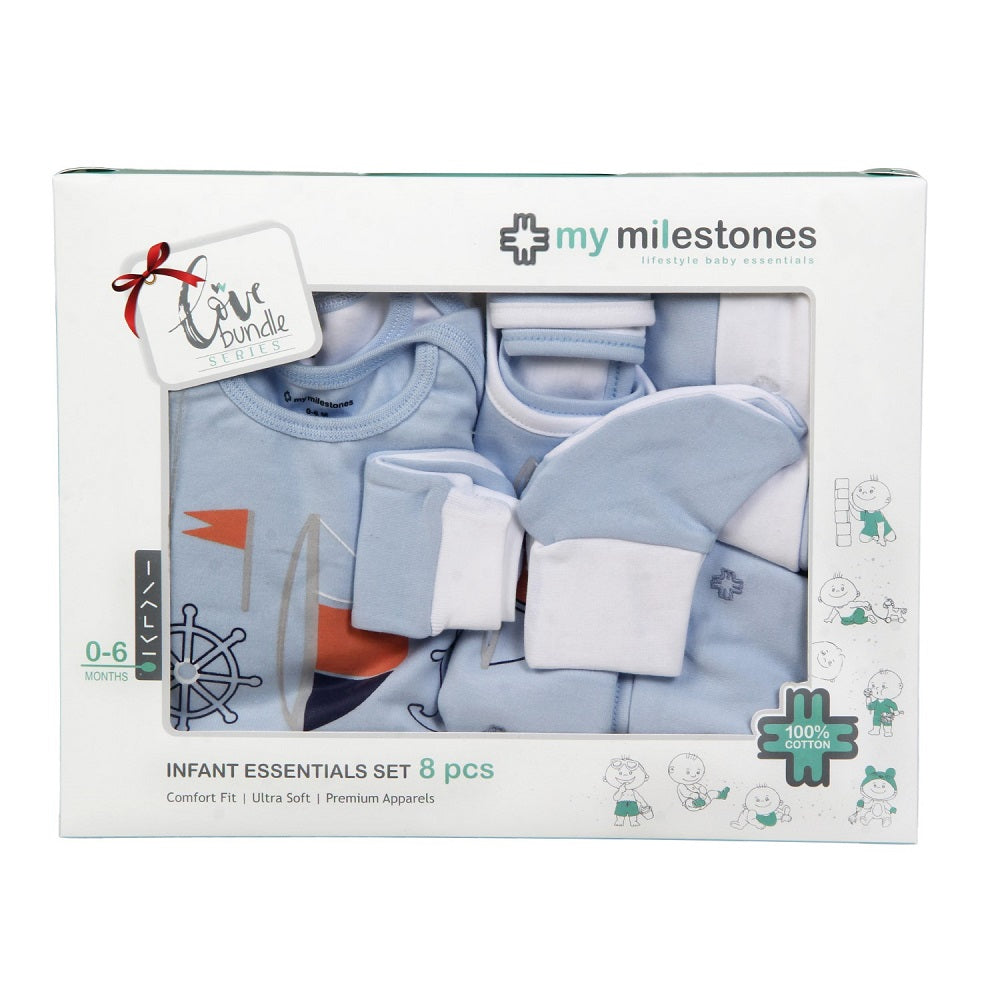 Infant Essentials Gift Set - Blue, Set of 8