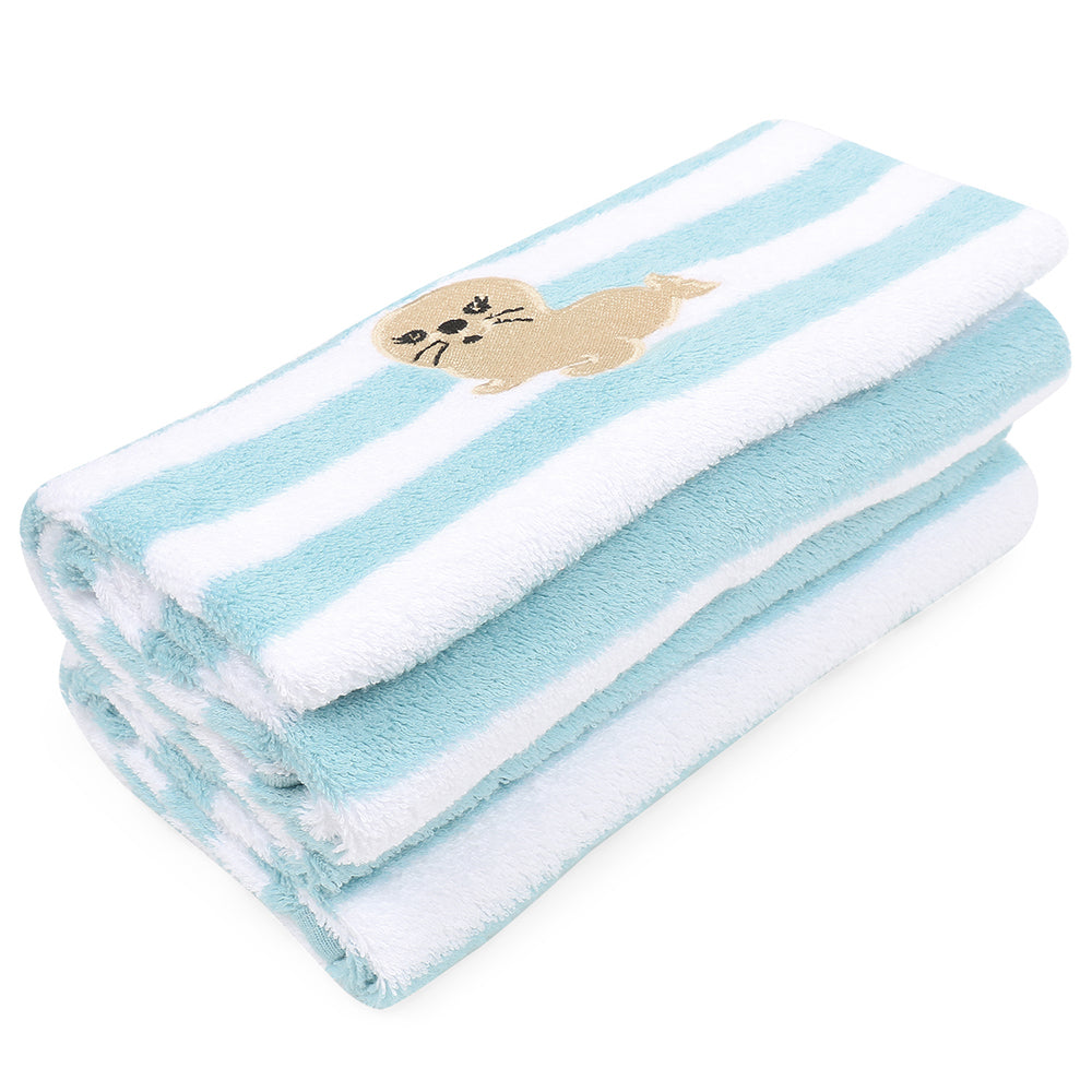 My Milestones Kids Hand Towel - Aqua / White