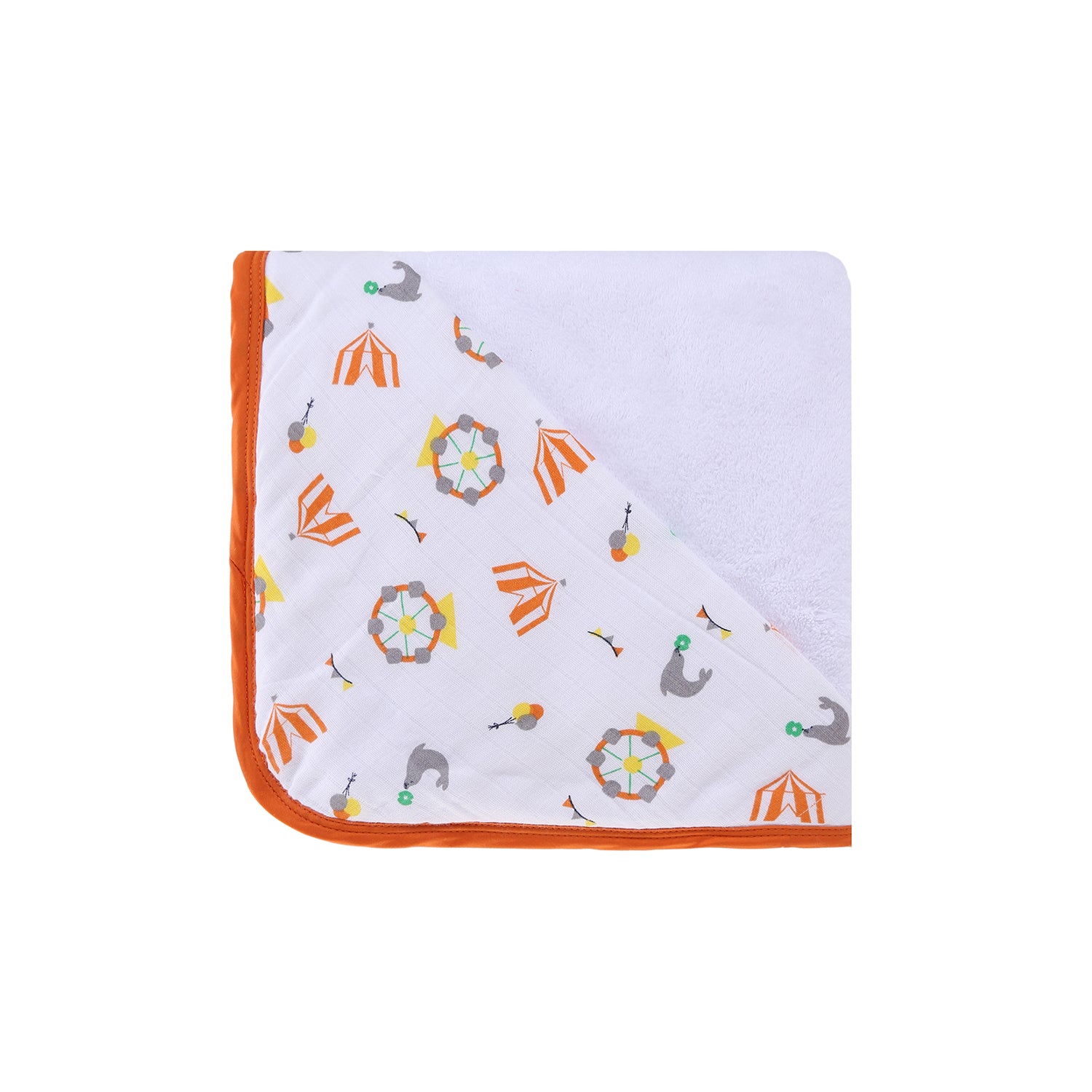 Infant Hooded Towel Wrap - Carnival White/Orange