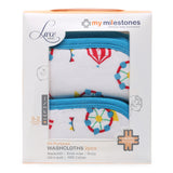 My Milestones Luxe all-purpose Washcloths 2pc Set - Carnival Blue