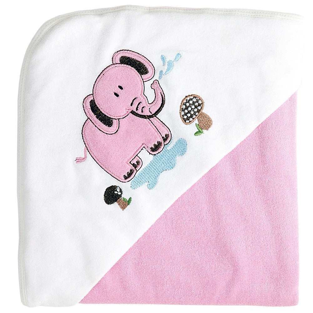 Hooded Towel - Pink Solid