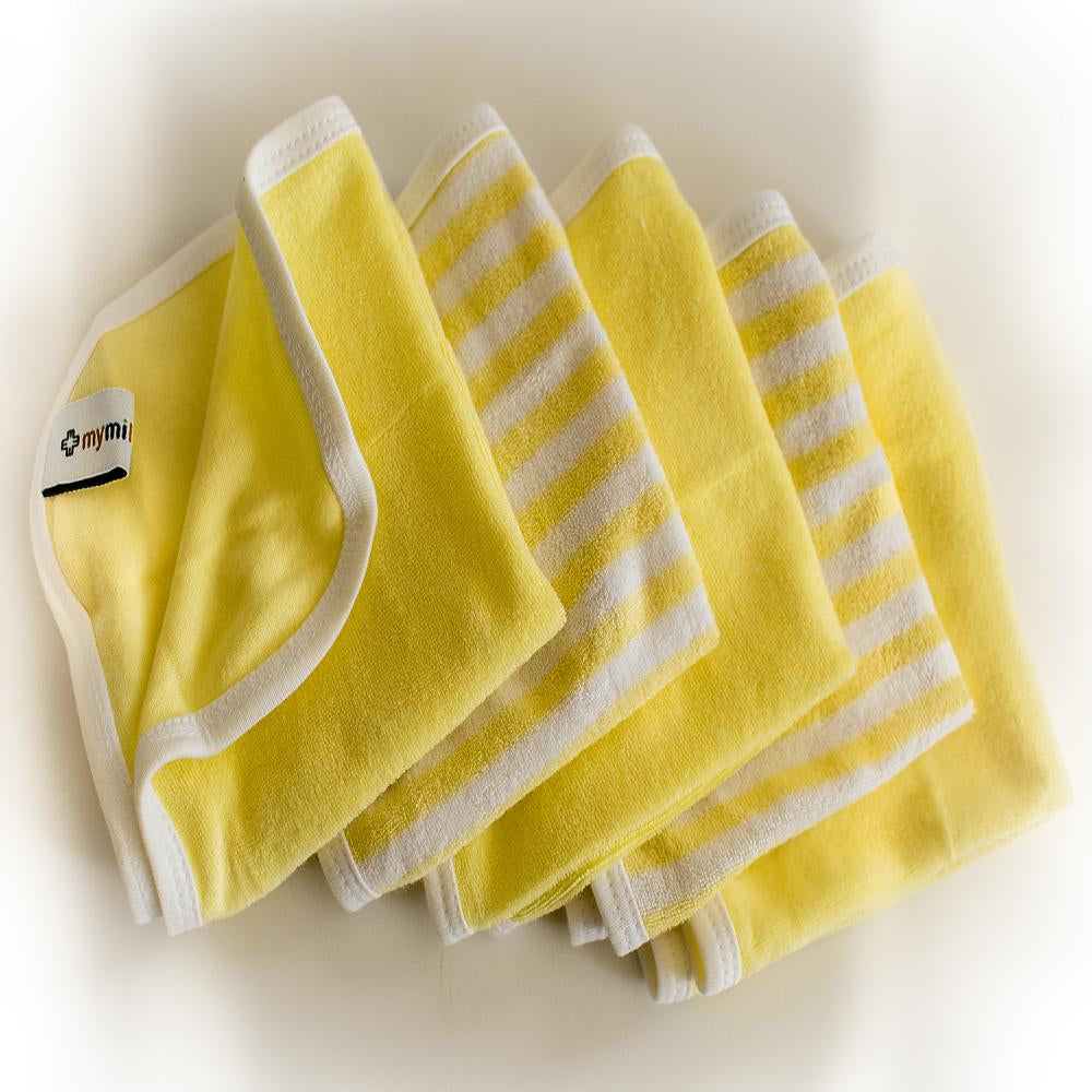 Wash Cloths/Napkins - Yellow, Set of 5