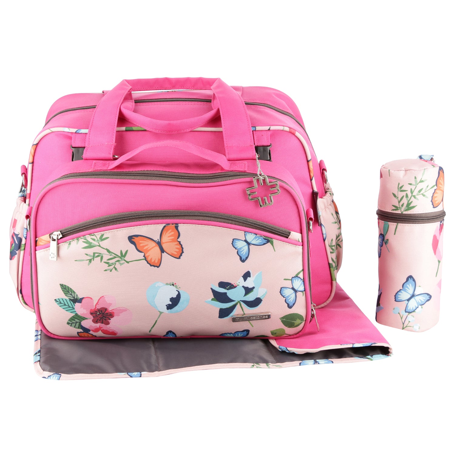 Duo Detach 2-In-1 Baby Diaper Bag - Pink Blossom