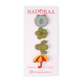 Nadorra Flower Power Blue Clip Set - Pack Of 4